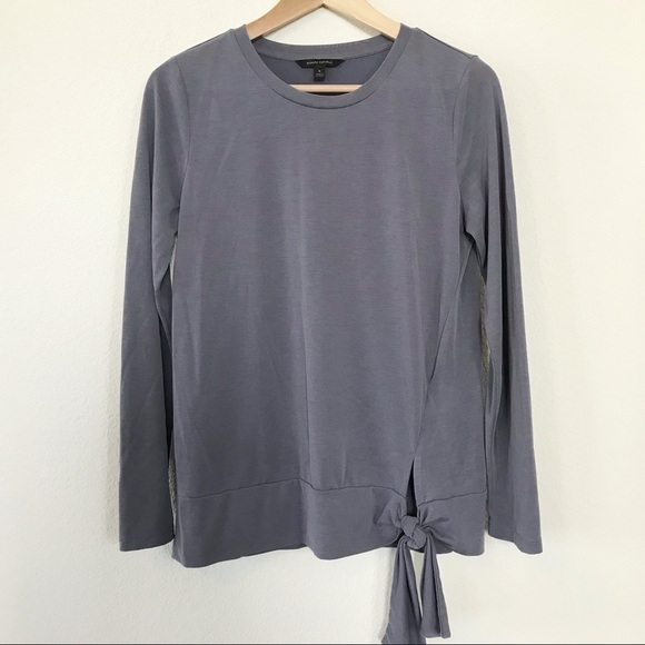 Banana Republic Tops - Banana Republic LS front tie sand wash top sz S